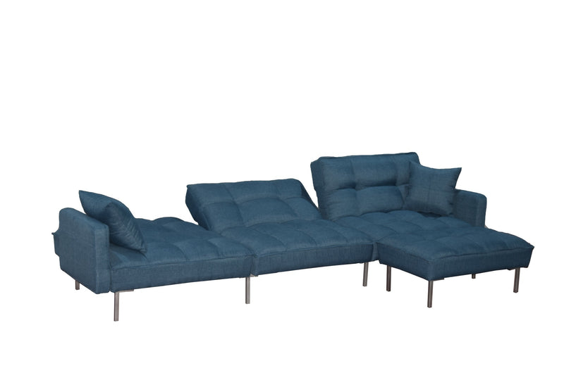 Sectional sofa couch sleeper blue