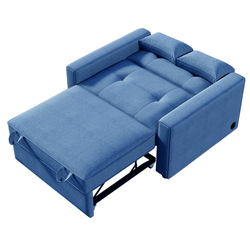 Orisfur. 48" Convertible Sleeper Sofa Bed, Multi-Functional Adjustable Single Bed Chair  with USB Port and 2 Pillows for Small Space - Atlantic Fine Furniture Inc