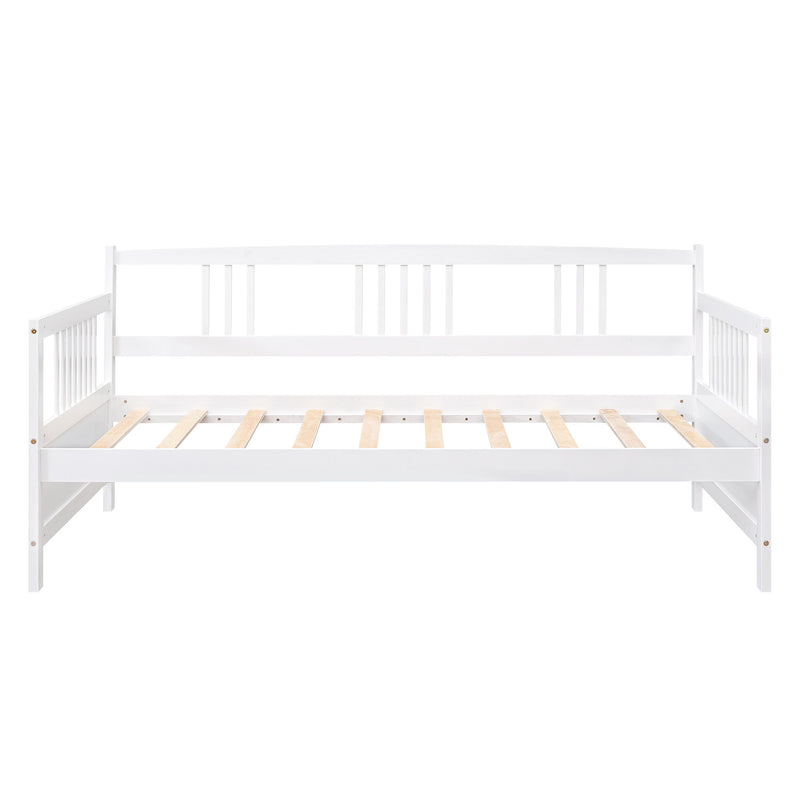 Modern Solid Wood Daybed, Multifunctional, Twin Size, White