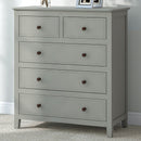 Gray Solid Wood 5 Pieces Queen Bedroom Sets(bed+nightstand*2+chest+dresser）NEW - Atlantic Fine Furniture Inc
