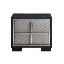 Nicola - Nightstand - Silver PU & Black Finish - Atlantic Fine Furniture Inc