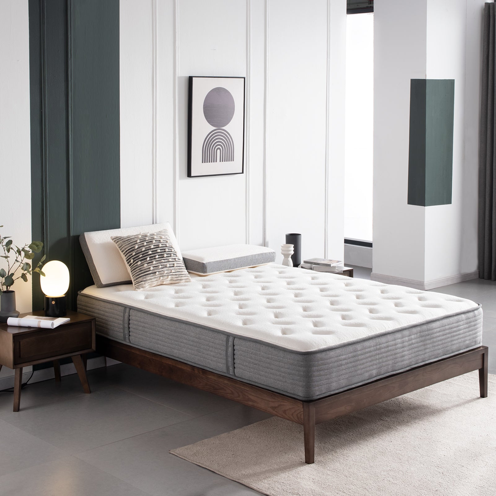 Queen Mattress,10 Inch Hybrid Tight top Mattress, Memory Foam Pocket Spring Mattress Sleep Supportive & Pressure Relief, Medium Firm Feel Mattress in a Box, CertiPUR-US Certified - Atlantic Fine Furniture Inc