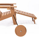 TALE Folding Adirondack Chair with Pullout Ottoman with Cup Holder, Oversized, Poly Lumber,  for Patio Deck Garden, Backyard Furniture, Easy to Install,BROWN. Banned from selling on Amazon - Atlantic Fine Furniture Inc