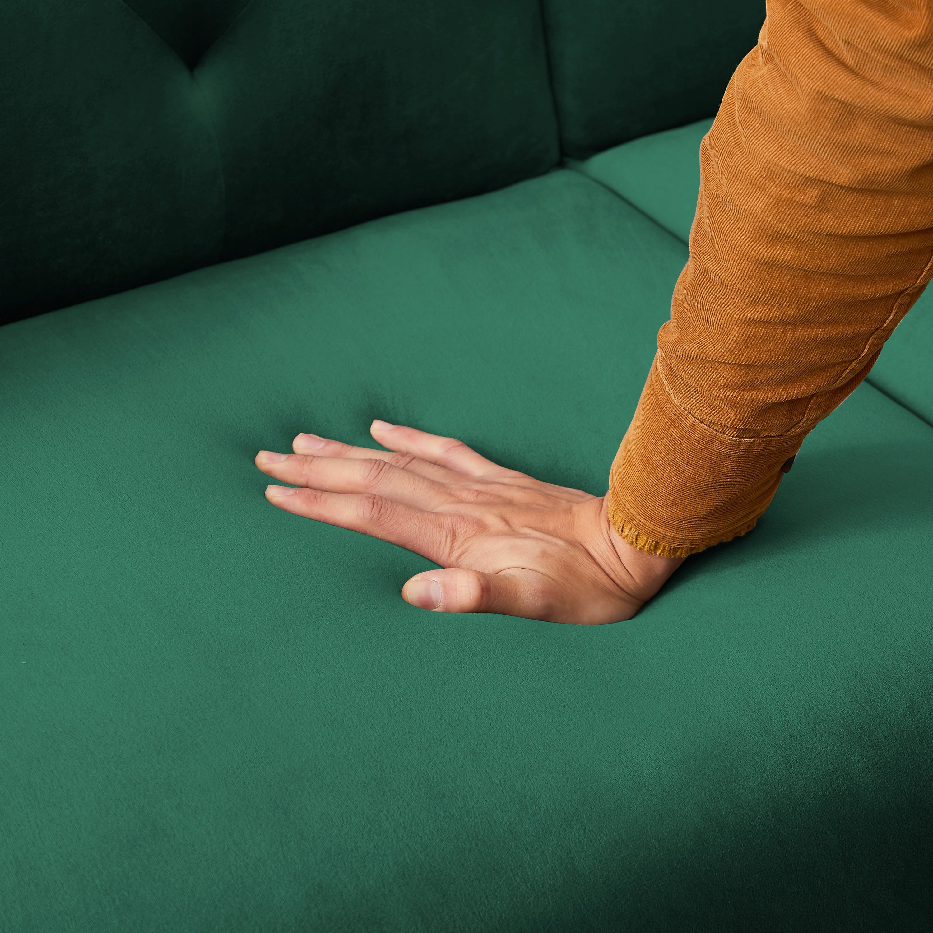 FUTON SOFA SLEEPER Green VELVET WITH 2 PILLOWS（same  as W223S00360。Size difference, See Details in page.）***Not available for sale on Walmart*** - Atlantic Fine Furniture Inc
