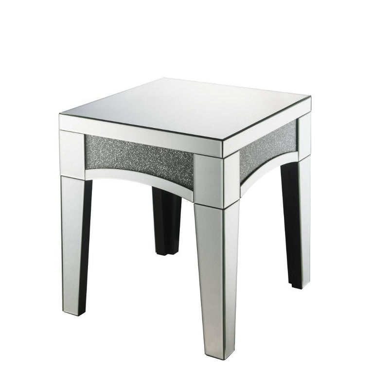 Nowles - End Table - Mirrored & Faux Stones - Atlantic Fine Furniture Inc