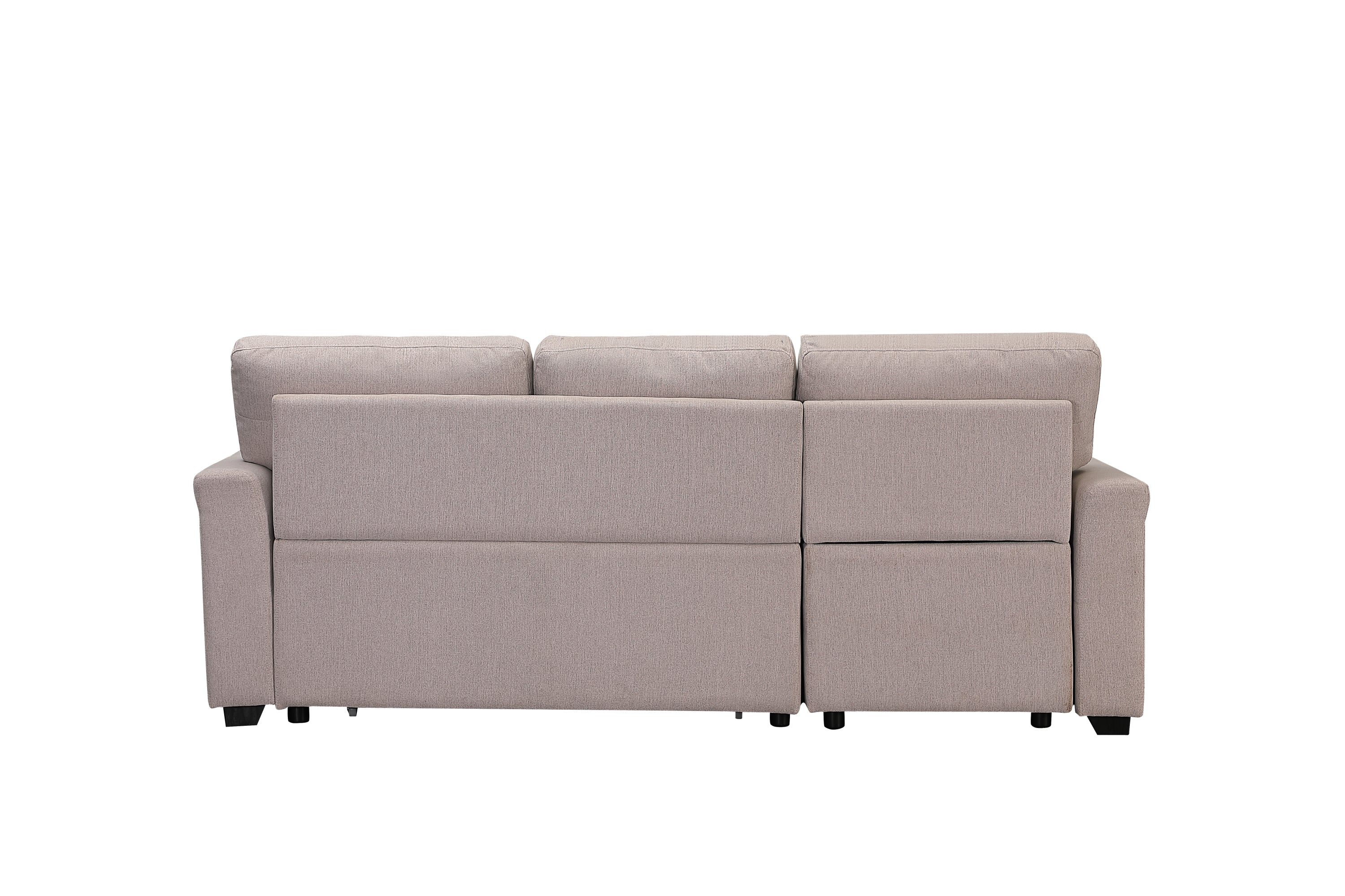 Upholstery Sleeper Sectional Sofa Beige - Atlantic Fine Furniture Inc