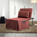 Sofa Bed 4 in 1 Ottoman Sleeper Bed Convertible Chair Bed with Adjustable Back Breathable Sleeper Guest Bed for Small Room, Orange Red - Atlantic Fine Furniture Inc