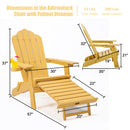 TALE Folding Adirondack Chair with Pullout Ottoman with Cup Holder, Oversized, Poly Lumber,  for Patio Deck Garden, Backyard Furniture, Easy to Install,YELLOW. Banned from selling on Amazon - Atlantic Fine Furniture Inc