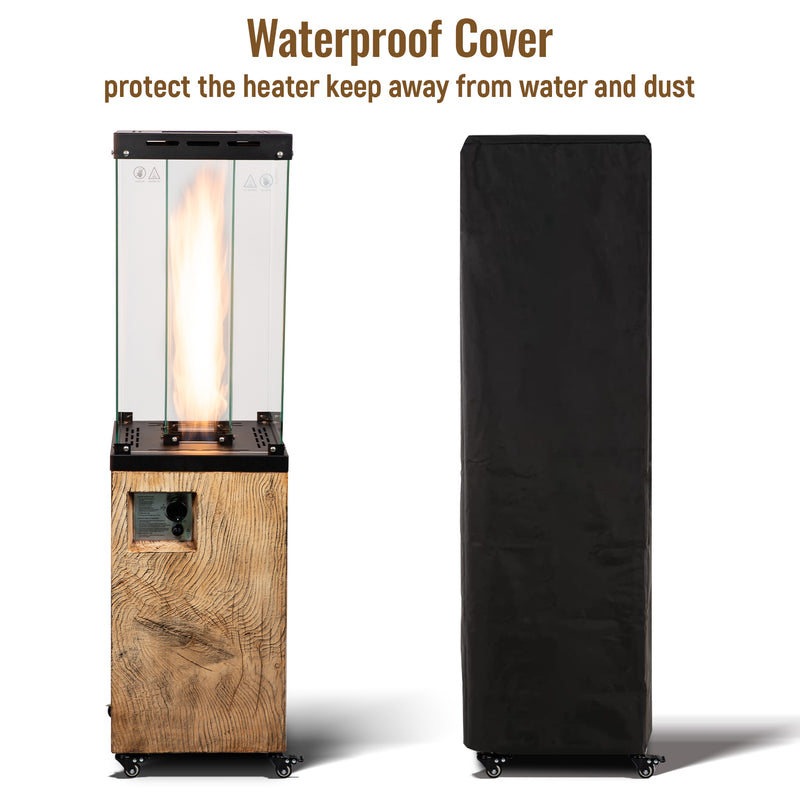 Wood-effect 41,000 BTU Outdoor Propane Standing Patio Heater