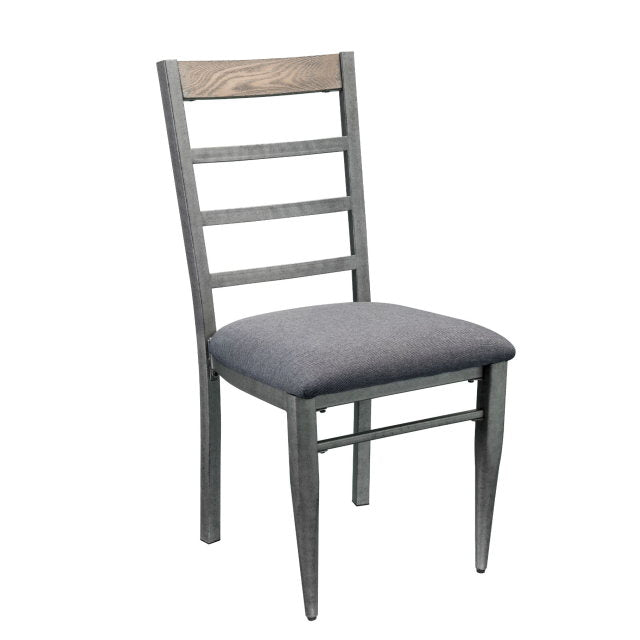 Ornat - Side Chair (Set of 2) - Gray Fabric & Antique Gray