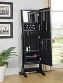 Cortez - Cheval Mirror With Jewelry Storage - Black - Atlantic Fine Furniture Inc
