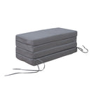 Twin Size Folding Mattress,Tri-fold,Washable Linen Cover,Straps, Bonded Foam,Non-waterproof,Gray(Adapted to LP000073) - Atlantic Fine Furniture Inc
