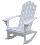 Reclining Wooden  Outdoor Rocking Adirondack chair White - Atlantic Fine Furniture Inc