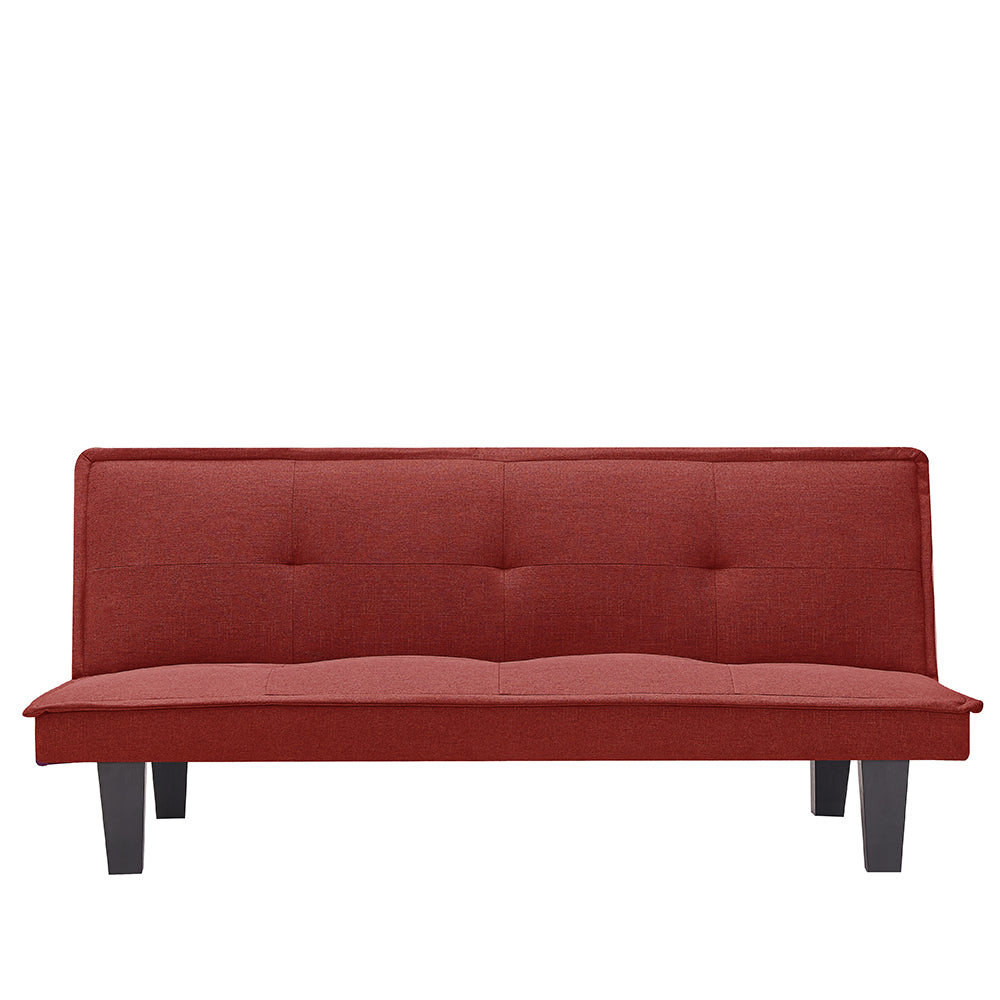 Modern Fabric Futon Sofa Bed , Convertible Folding Futon Sofa Bed Sleeper for Home Living Room .（RED ） - Atlantic Fine Furniture Inc