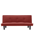 Modern Fabric Futon Sofa Bed , Convertible Folding Futon Sofa Bed Sleeper for Home Living Room .（RED ） - Atlantic Fine Furniture Inc