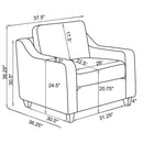 Christine - Upholstered Sloped Arm Accent Chair - Beige - Atlantic Fine Furniture Inc