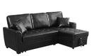 Black PU leather upholstered sleeper sofa combination - Atlantic Fine Furniture Inc