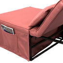 Sofa Bed 4 in 1 Ottoman Sleeper Bed Convertible Chair Bed with Adjustable Back Breathable Sleeper Guest Bed for Small Room, Orange Red - Atlantic Fine Furniture Inc