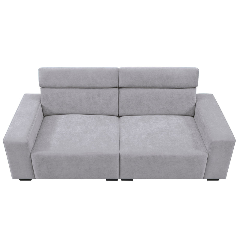 87*34.2'' 2-3 Seater Sectional Sofa Couch With Multi-Angle Adjustable Headrest, Spacious And Comfortable Velvet Loveseat For Living Room, Studios, Salon, Office, Apartment, 3 Colors