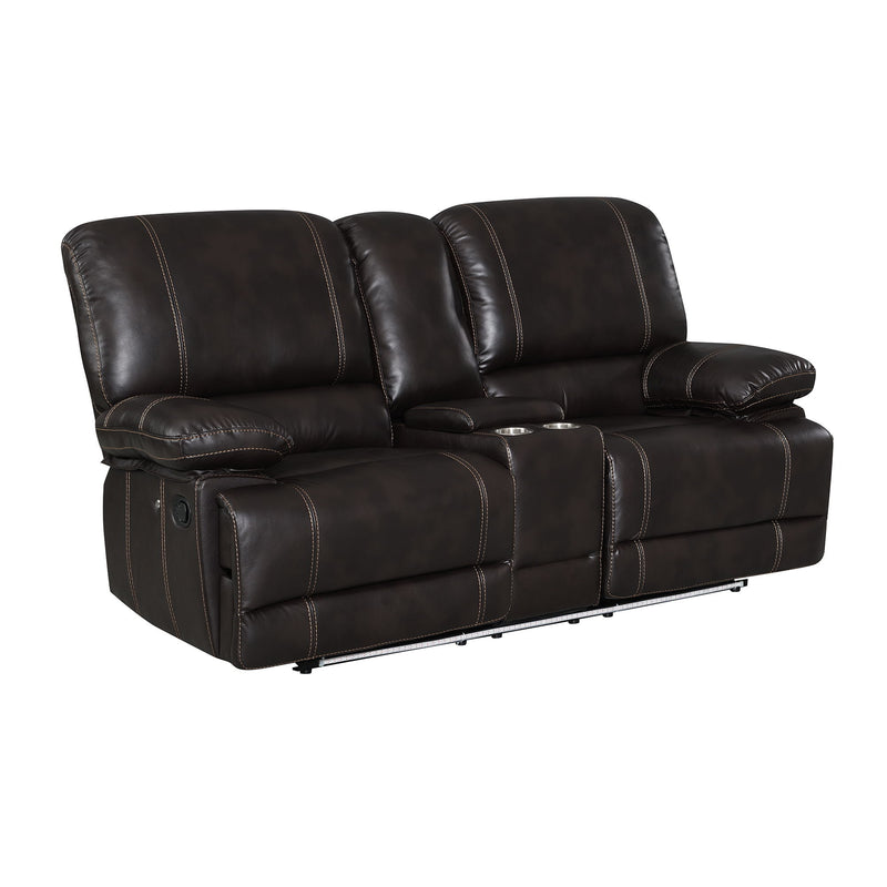 Recliner Chair Sofa Manual Reclining Home Seating Seats Movie Theater Chairs With Cup Holders And Storage Box, Brown