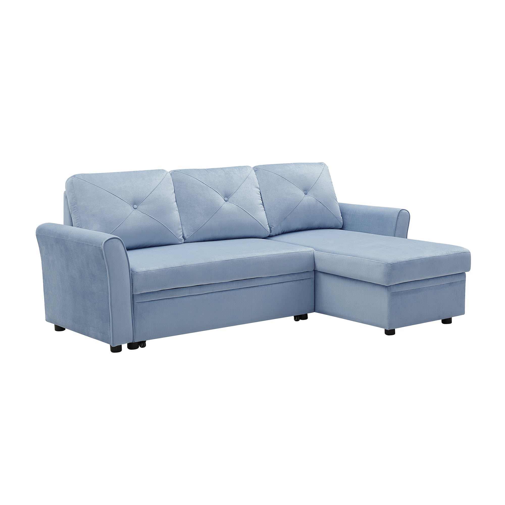 Orisfur. 83" Pull Out Sleeper Sofa Reversible L-Shape 3 Seat Sectional Couch with Storage for Living Room Furniture Set - Atlantic Fine Furniture Inc