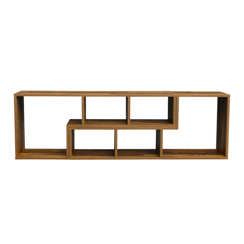 Double L-Shaped Oak TV Stand，Display Shelf ，Bookcase for Home Furniture,Fir Wood - Atlantic Fine Furniture Inc