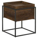 Ondrej - Square Accent Side Table Removable Tray - Dark Brown - Atlantic Fine Furniture Inc