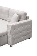 Artemax 87.7“Leathaire Reversible Sleeper Sectional Sofa with storage - Atlantic Fine Furniture Inc