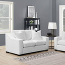 Ashlyn - Upholstered Sloped Arm Loveseat - White - Atlantic Fine Furniture Inc