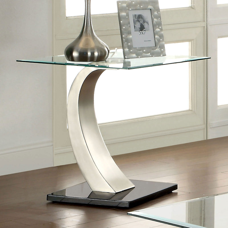 Roxo - End Table - Satin Plated / Black