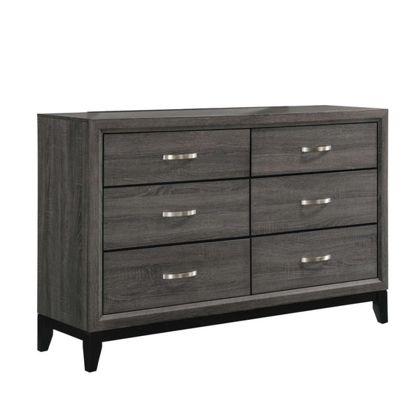 Watson - 6-Drawer Dresser - Gray Oak And Black