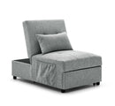 Folding Ottoman Sleeper Sofa Bed, 4 in 1 Function, Work as Ottoman, Chair ,Sofa Bed and Chaise Lounge for Small Space Living, Grey  (44” x 26” x 33”H) - Atlantic Fine Furniture Inc