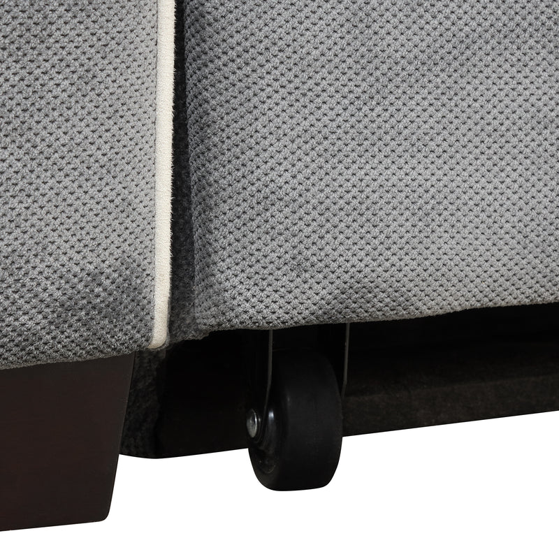 Orisfur. Linen Upholstered Sleeper Bed , Pull Out Sofa Bed Couch attached two throw pillows,Dual USB Charging Port and Adjustable Backrest for Living Room Space - Atlantic Fine Furniture Inc