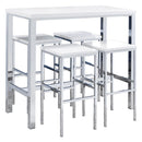 Natividad - 5 Piece Pub Height Bar Table Set - White High Gloss - Atlantic Fine Furniture Inc