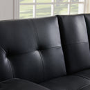 Modern Faux Leather Loveseat Sofa Bed with Cup Holders , Convertible Folding Sleeper Couch Bed . - Atlantic Fine Furniture Inc