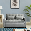 Modern Velvet Convertible Loveseat Sleeper Sofa Couch with Adjustable Backrest, 2 Seater Sofa With Pull-Out Bed with 2 Lumbar Pillows For Small Living Room & Apartment - Atlantic Fine Furniture Inc