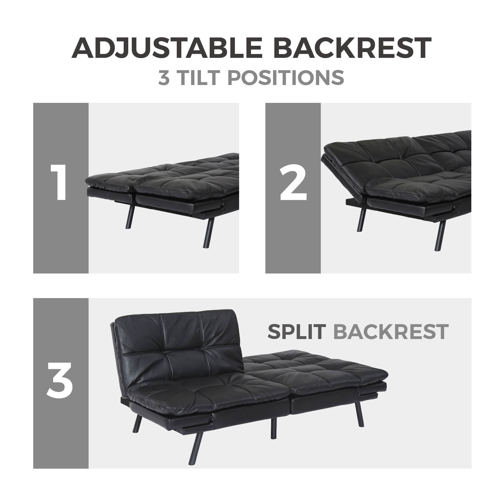 Convertible Memory Foam Futon Couch Bed, Modern Folding Sleeper Sofa-SF267PUBK - Atlantic Fine Furniture Inc