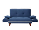 RELAX LOUNGE SOFA BED SLEEPER WITH 2 PILLOWS NAVY BLUE FABRIC - Atlantic Fine Furniture Inc