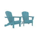 HDPE Adirondack Chair, Fire Pit Chairs, Sand Chair, Patio Outdoor Chairs,DPE Plastic Resin Deck Chair, lawn chairs, Adult Size ,Weather Resistant for Patio/ Backyard/Garden , Blue, Set of 2 - Atlantic Fine Furniture Inc