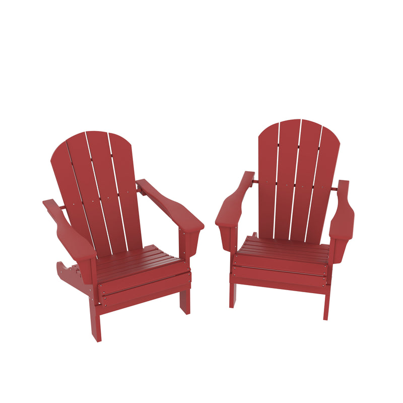 HDPE Adirondack Chair, Red, Set of 2 - Atlantic Fine Furniture Inc