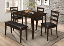 Guillen - 5 Piece Rectangular Dining Table Set - Cappuccino - Atlantic Fine Furniture Inc