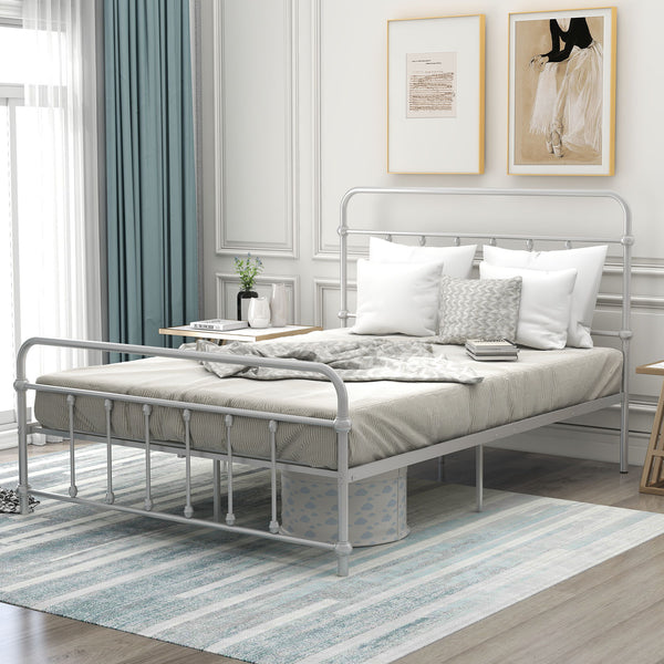 Metal Platform Bed With Headboard And Footboard