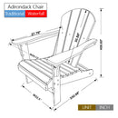HDPE Adirondack Chair, Fire Pit Chairs, Sand Chair, Patio Outdoor Chairs,DPE Plastic Resin Deck Chair, lawn chairs, Adult Size ,Weather Resistant for Patio/ Backyard/Garden , Gray, Set of 2 - Atlantic Fine Furniture Inc