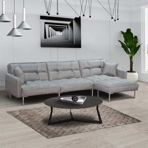Sectional sofa couch sleeper grey - Atlantic Fine Furniture Inc