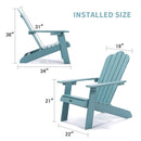 TALE Adirondack Chair Backyard Furniture Painted Seating with Cup Holder All-Weather and Fade-Resistant Plastic Wood for Lawn Outdoor Patio Deck Garden Porch Lawn Furniture Chairs Blue - Atlantic Fine Furniture Inc