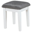 Elijah - Vanity Set With Lighting & Stool - White And Dark Gray - Atlantic Fine Furniture Inc