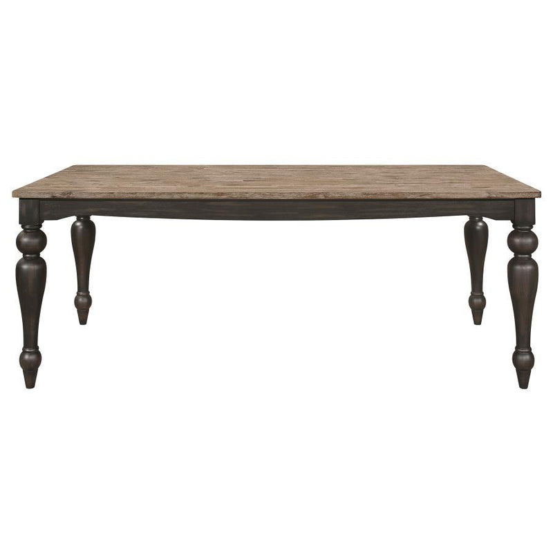 Dining Table - Brown Brushed And Charcoal Sandthrough