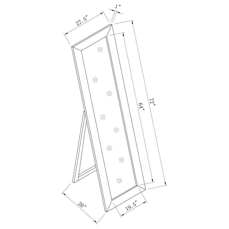 Toga - Wood Standing Floor Mirror - Cappuccino - Atlantic Fine Furniture Inc