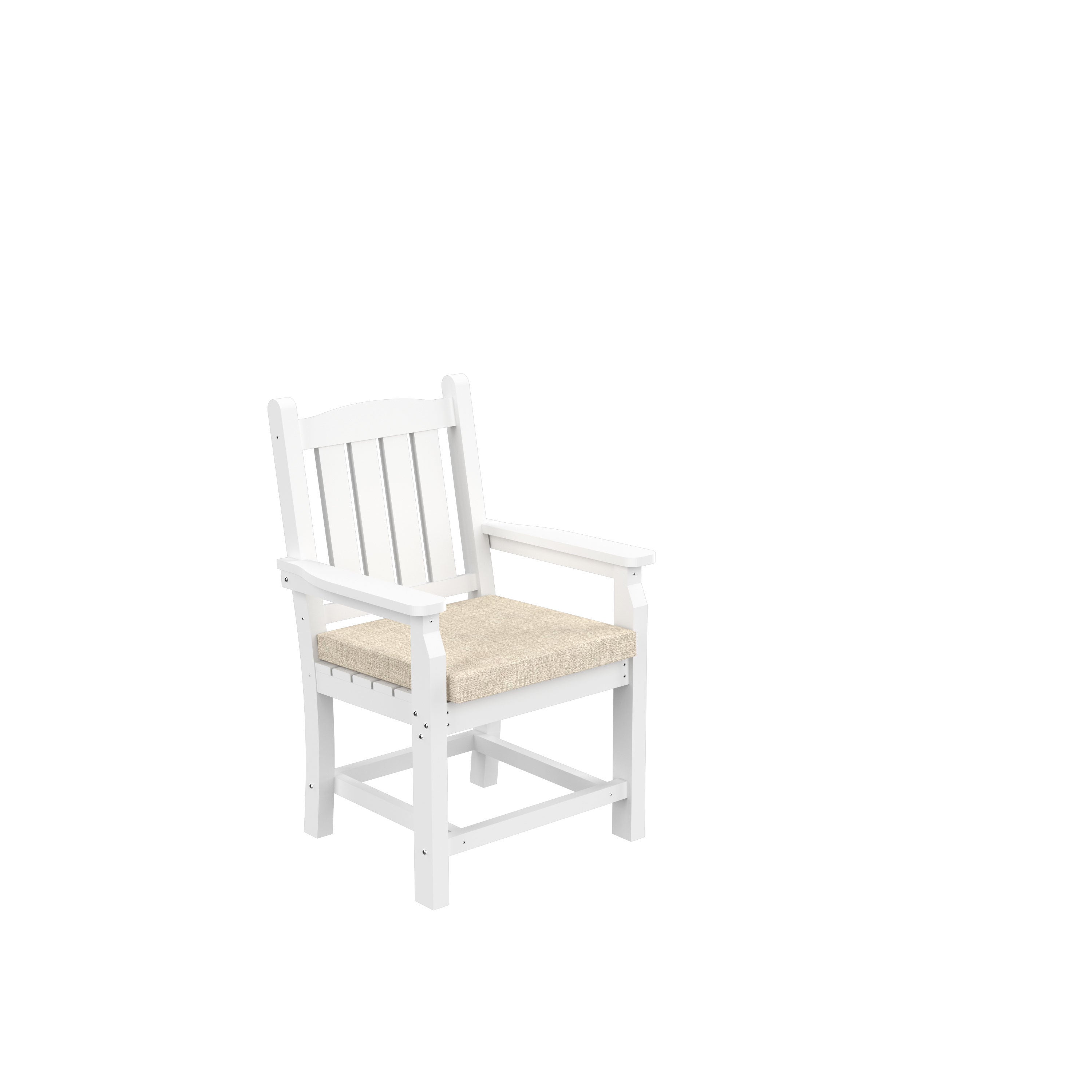 HDPE Dining Chair, White, With Cushion, Set of 2 - Atlantic Fine Furniture Inc