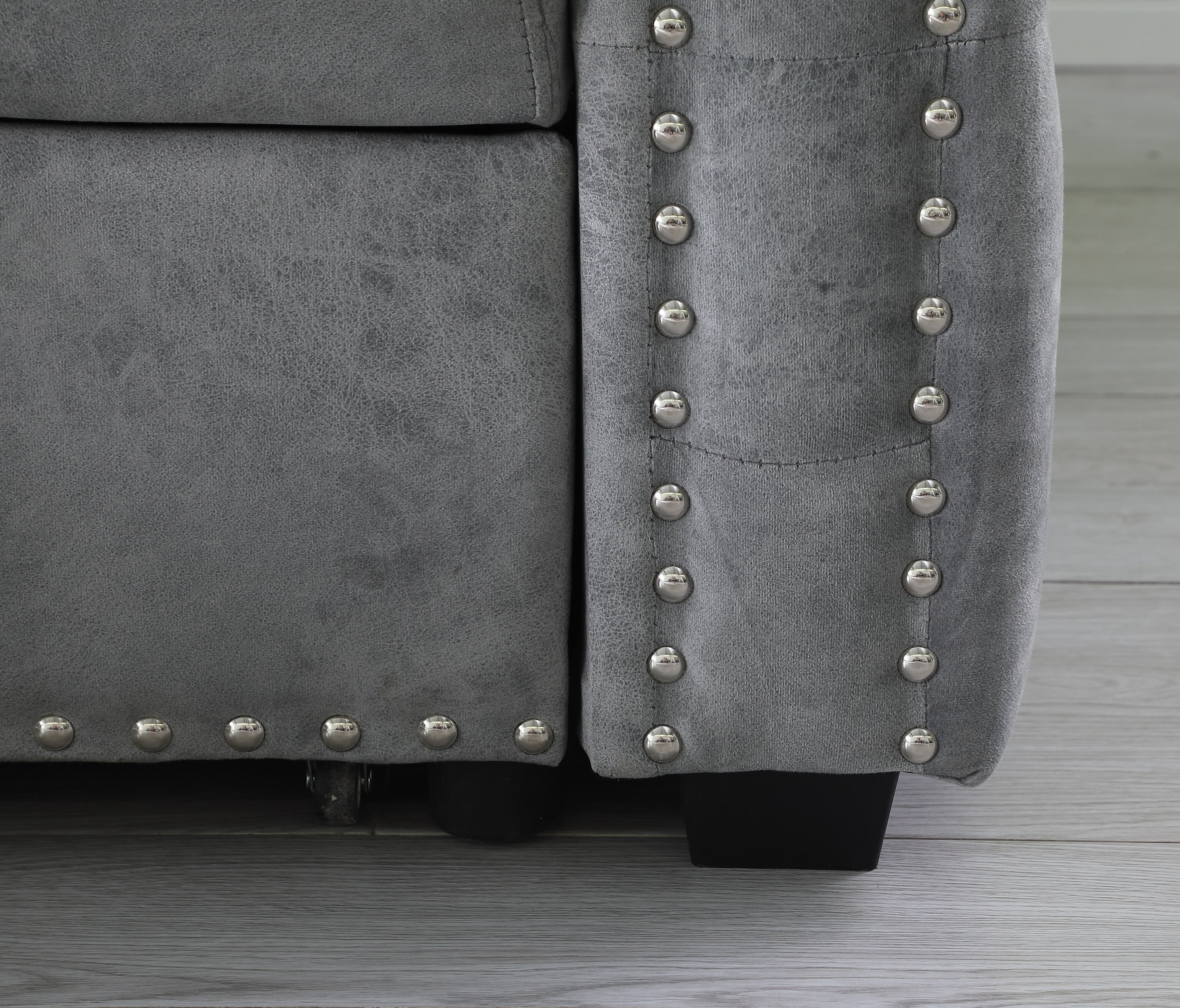 Reversible Sleeper Sectional Storage Sofa Bed,Corner Sofa-Bed With Storage,3 Seat Both Left Handed And Right Handed,Nailheaded - Atlantic Fine Furniture Inc